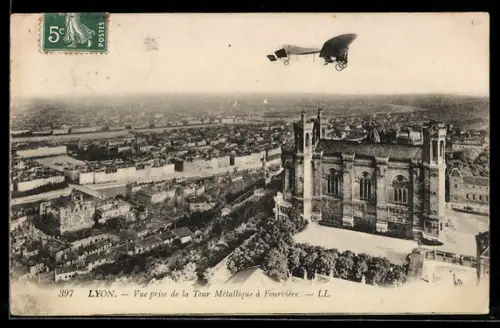 AK Lyon, Vue prise de la Tour Métallique à Fourvière