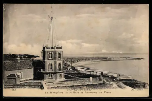 AK Sainte-Adresse, Le Sémaphore de la Hève et Panorama du Havre