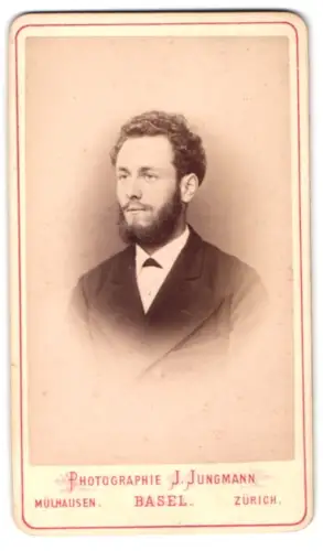 Fotografie J. Jungmann, Basel, Hammerstrasse Nr. 13, Porträt eines Herrn im Jahr 1873