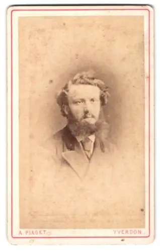 Fotografie A. Piaget, Yverdon, Rue du Four 9, P. Nouget im Porträt mit Bart
