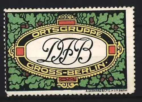 Reklamemarke Berlin, Ortsgruppe Deutsch Freisinnigen-Bund, Eichenlaub-Muster