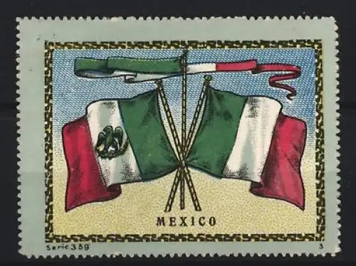 Reklamemarke Mexiko, Mexikanische Flaggen