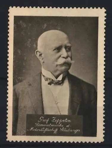 Reklamemarke Friedrichshafen, Graf Zeppelin, Porträt