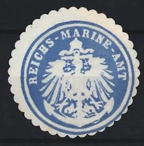 Reklamemarke Reichs-Marine-Amt, Wappen mit Adler und Anker