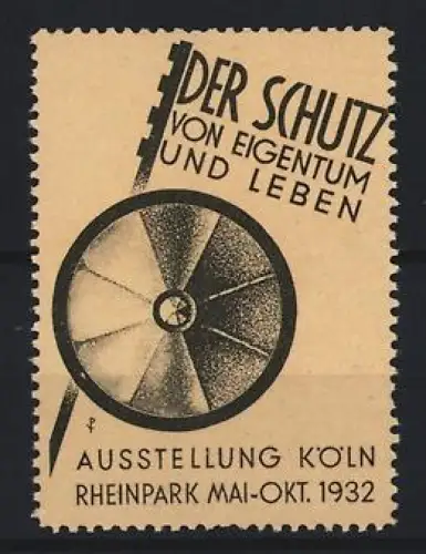 Reklamemarke Köln, Der Schutz von Eigentum und Leben 1932, Logo