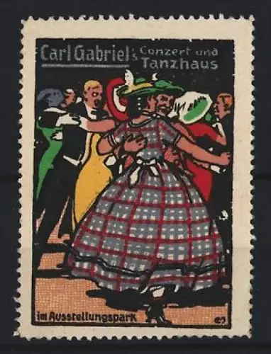 Reklamemarke Carl Gabriel, Conzert und Tanzhaus im Ausstellungspark