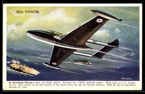 AK Flugzeug de Havilland Venom, Day and Night Fighter in use