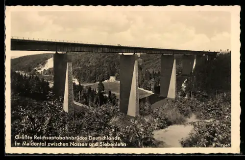 AK Nossen-Siebenlehn, grösste Reichsautobahnbrücke Deutschlands im Muldental