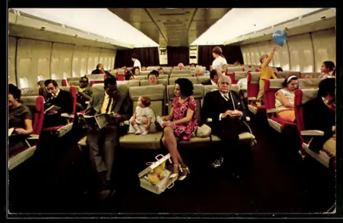 AK Innenraum des Pan Am`s New 747 Flugzeugs