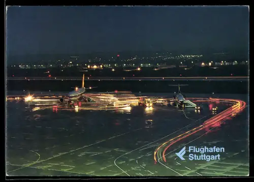 AK Stuttgart, Flughafen bei Nacht