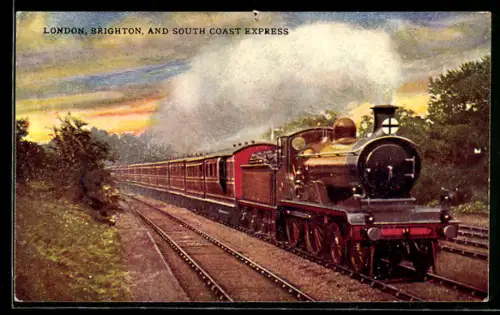 AK London, Brighton and South Coast Express, englische Eisenbahn