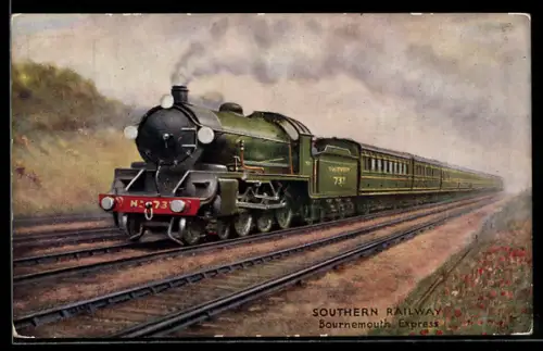 AK Lokomotive No. 737 der Southern Railway, Bournemouth Express, Englische Eisenbahn