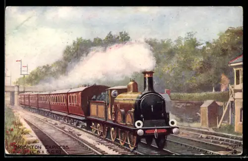 AK The Brighton Express of the L.B. & S.C.R., englische Eisenbahn