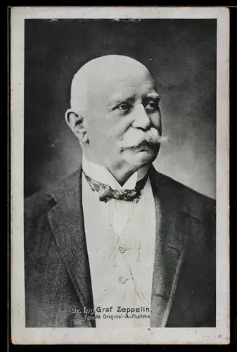 AK Dr. Ing. Graf Zeppelin, Portraitfoto des Luftschiffbauers