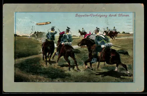 AK Zeppelin-Verfolgung durch Ulanen