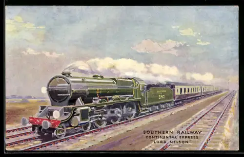 AK Continental Express Lord Nelson of the Southern Railway, englische Eisenbahn