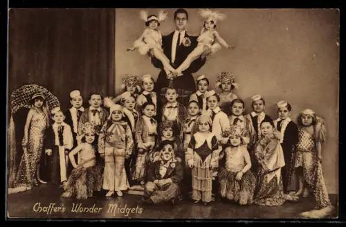 AK Chaffer`s Wonder Midgets, Liliputaner im Zirkus