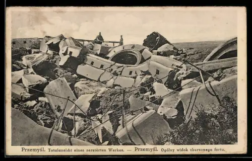 AK Przemysl, Totalansicht eines zerstörten Werkes