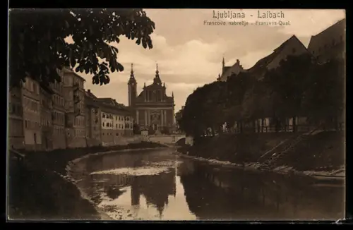 AK Ljubljana / Laibach, Partie am Franzens-Quai
