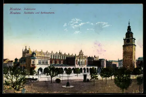 AK Krakau, Tuchhalle und Rathausturm
