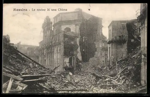 AK Messina, Le rob'vine di una Chiesa, eingestürtzte Kirche nach dem Erdbeben