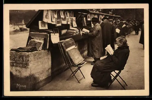 AK Paris, Bei den Buchhändlern am Quai Voltaire