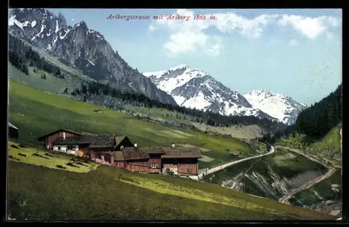 AK Arlbergstrasse, Weiler mit Blick zum Arlberg