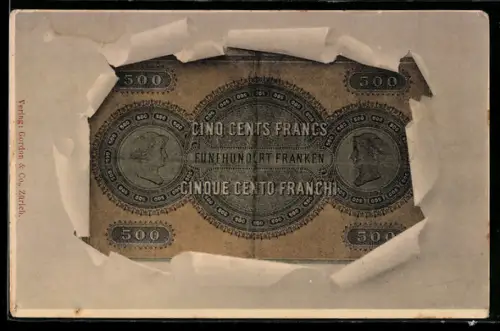 AK Cinq Cent Francs, Geldschein