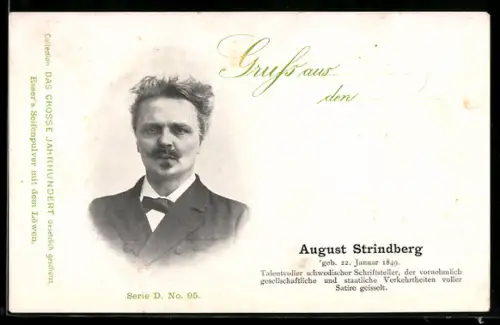 AK August Strindberg, schwedischer Schriftsteller