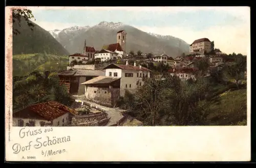 AK Schenna / Scena, Ortspanorama