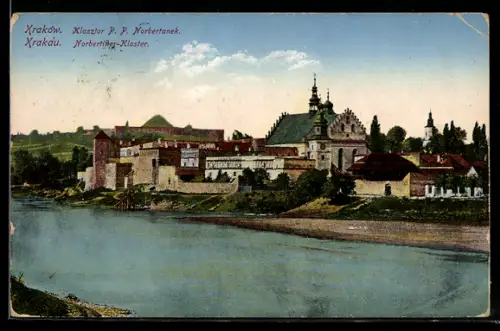AK Krakau-Krakow, Klasztor P.P. Nobertanek, Panorama