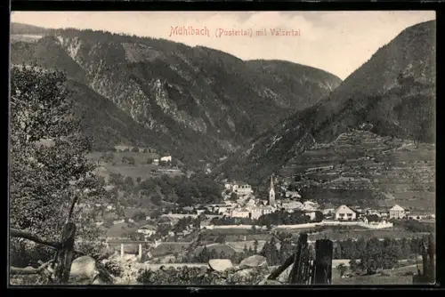 AK Mühlbach, Blick auf den Ort und das Valsertal