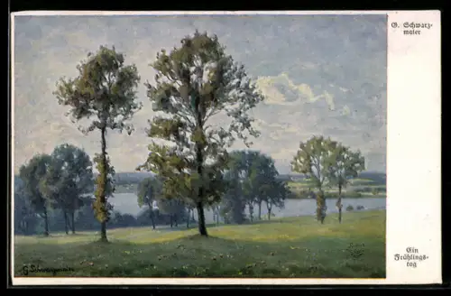 Künstler-AK Wohlgemuth & Lissner, Primus-Postkarte No. 3159, Schwarzmaier, Ein Frühlingstag