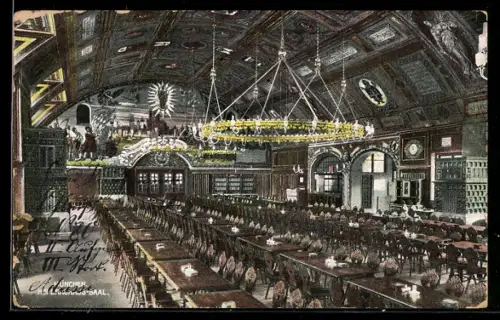 AK München, Hofbräuhaus-Saal im Münchner Hofbräuhaus