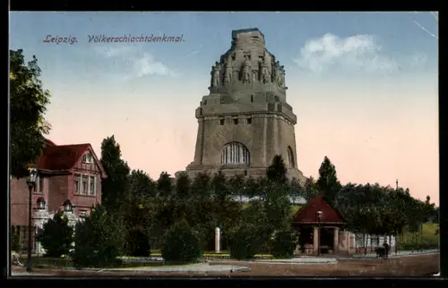 AK Leipzig, Blick zum Völkerschlachtdenkmal