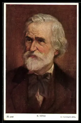 AK Der Komponist G. Verdi mit dunkler Schleife am Anzug