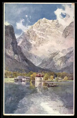 Künstler-AK Edward Harrison Compton: Bartholomä, Blick vom Wasser aus