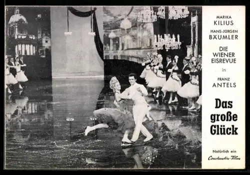 AK Filmszene aus Das grosse Glück mit Hans-Jürgen Bäumler und Marika Kilius