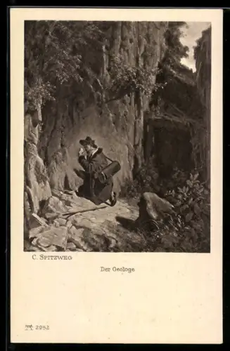 Künstler-AK Carl Spitzweg: Der Geologe