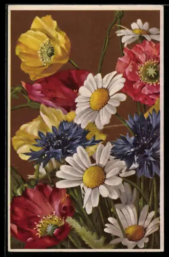 AK Photochromie NR. 1985: Schöner Blumenstrauss aus verschiedenen Blumen