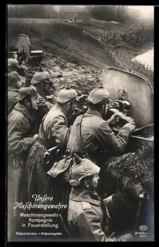 AK Maschinengewehr-Kompagnie in Feuerstellung, Schützengraben