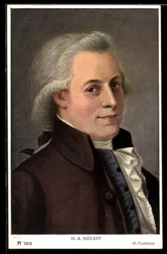 Künstler-AK Porträt von Musiker Wolfgang Amadeus Mozart