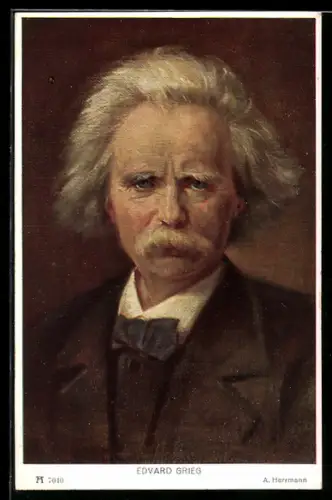 AK Komponist Edvard Grieg im braunen Anzug