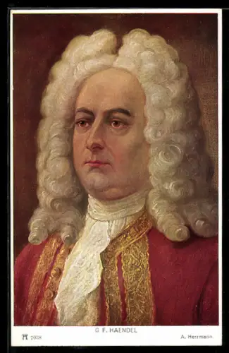 Künstler-AK Portrait des Komponisten Georg Friedrich Händel