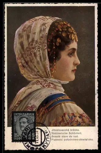 Künstler-AK C.V.Muttich: Porträt einer Südslavischen Schönheit