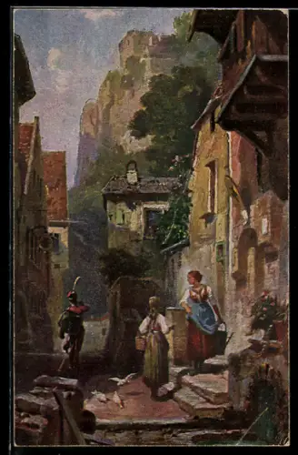 Künstler-AK Carl Spitzweg: Der Husar