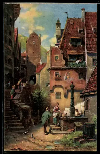 Künstler-AK Carl Spitzweg: Der ewige Hochzeiter