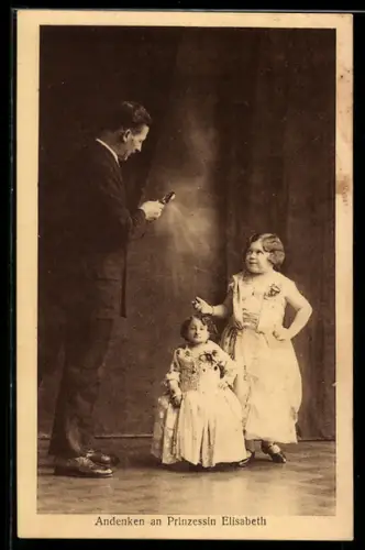 AK Andenken an Prinzessin Elisabeth, Liliputaner