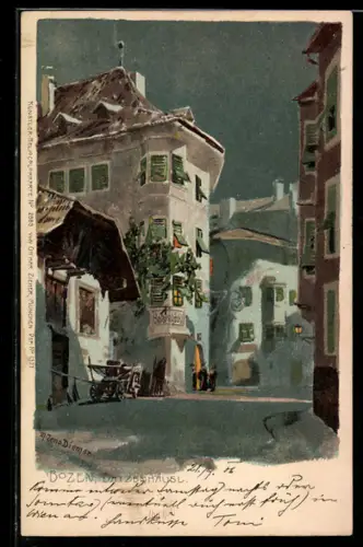Künstler-AK Zeno Diemer: Bozen, Gasthaus Batzenhäusl