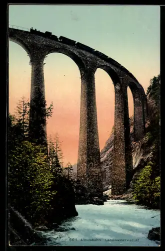 AK Albulabahn auf dem Landwasserviaduct, Bergbahn